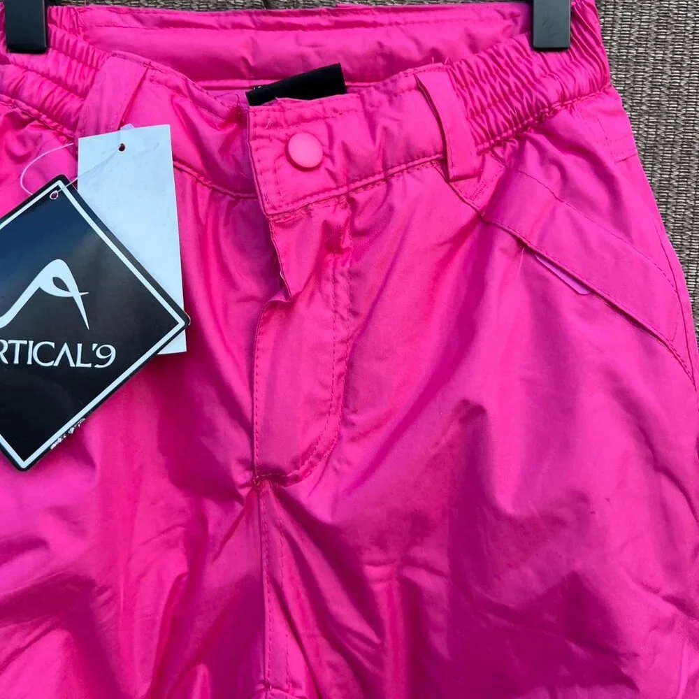 Vertical 9 Girls Pink Water Resistant Insulated Cargo Snow Pants Youth Girls Sz